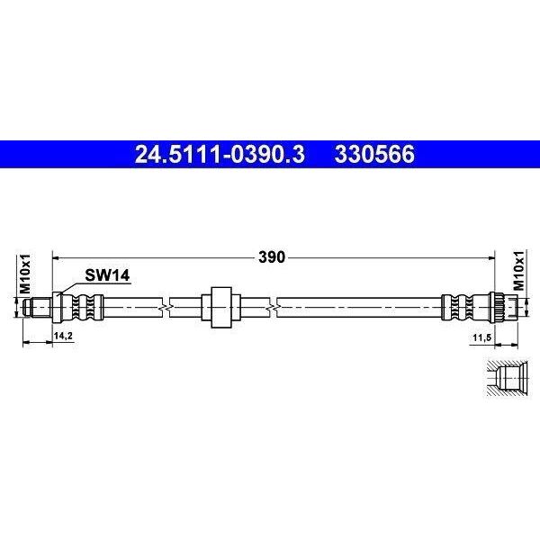 Ate 24.5111-0390.3 - Oe 77 00 840 390 Tubo Freno Per Megane I, Megane Scenic, Scenic I-image