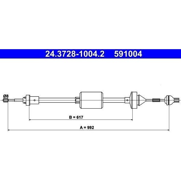 Ate 24.3728-1004.2 - Oe 77 00 802 682 Kupplungsseil Per Clio I-image