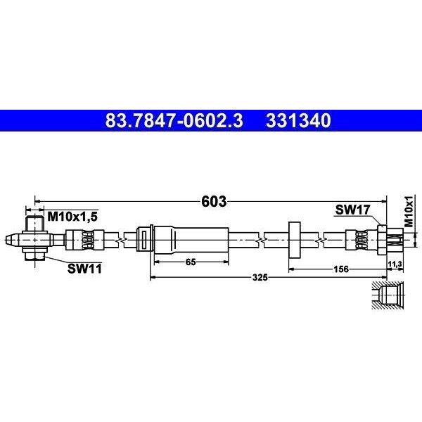 Ate 83.7847-0602.3 - Tubo Freno Oe 3C0 611 701 B Per Passat Cc (357), Cc (358), Passat (365, 362), Passat (3C)-image