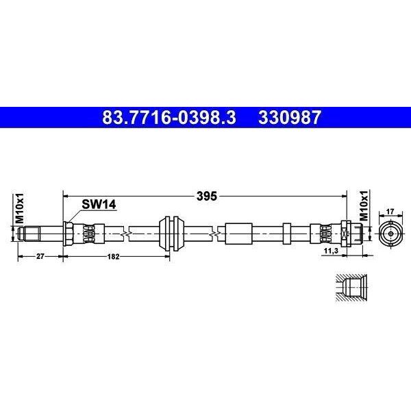 Ate 83.7716-0398.3 - Tubo Freno Oe 30683118 Per C30 (533), C70 Ii Cabriolet (542), S40 Ii (544), V50 (545)-image