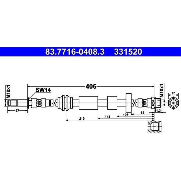Ate 83.7716-0408.3 - Tubo Freno Oe 31317909 Per V40 (525, 526)-image