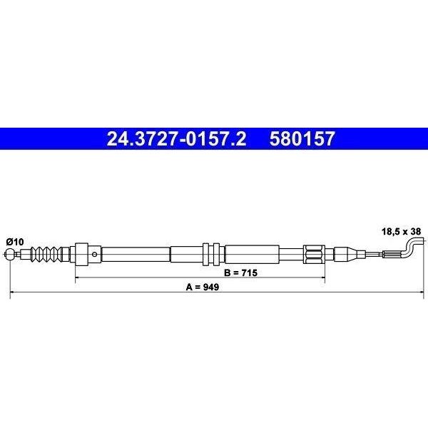 Ate 24.3727-0157.2 - Cavo Freno A Mano Oe 7D0 609 701 Per T4-image