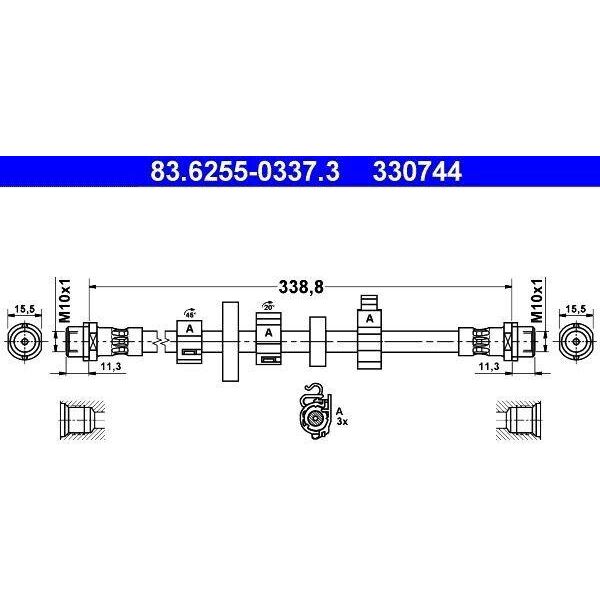 Ate 83.6255-0337.3 - Oe 7D0 611 701 B Tubo Freno Per T4-image