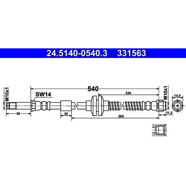 Ate 24.5140-0540.3 - Tubo Freno Oe 2H0 611 701 Per Amarok-image