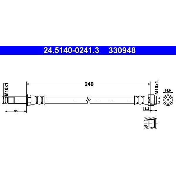 Ate 24.5140-0241.3 - Tubo Freno Oe 7H8 611 733 Per T5-image