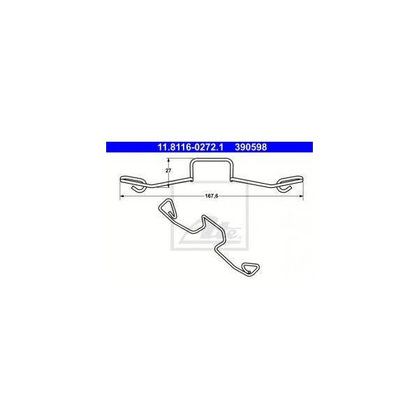 Ate 11.8116-0272.1 - Molla Oe 7M3 615 269, Pinza Freno Per Galaxy (Wgr), Alhambra (7V), Sharan (7M), T4-image