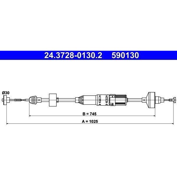 Ate 24.3728-0130.2 - Cavo Frizione Oe 1H1 721 335 Per Golf Iii (1H), Vento (1H)-image