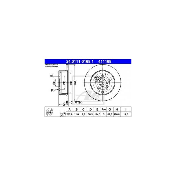 Ate 24.0111-0168.1 - Oe 42431 0F020 Disco Freno Per Verso (R2)-image