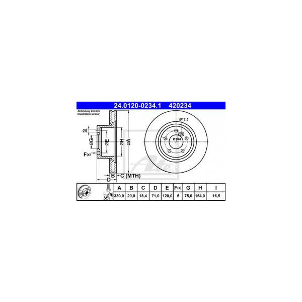 Ate 24.0120-0234.1 - Oe 34 20 6 790 362 Disco Freno Per X3 (F25), X4 (F26)-image