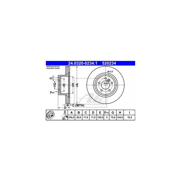 Ate 24.0320-0234.1 - Oe 34 20 6 790 362 Disco Freno Per X3 (F25), X4 (F26)-image