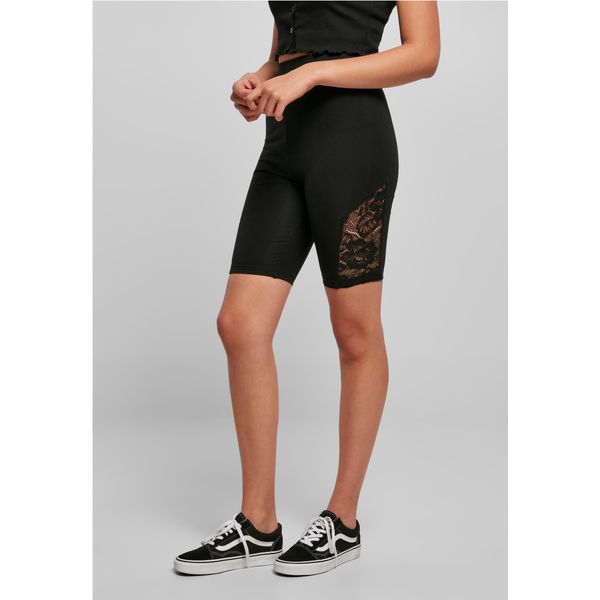 Urban Classics TB4790 | Pantaloncini Da Ciclismo A Vita Alta Con Inserti In Pizzo - Colore: Nero - Taglia: Xs-image