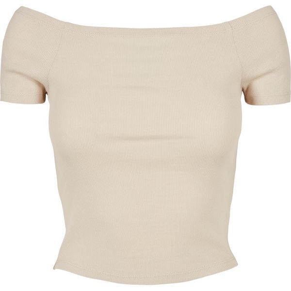 Urban Classics Donna - Top A Costine Senza Spalla Beige - Xl-image