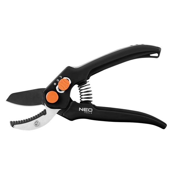 Neo Tools Pinza A Incudine 185 Mm, Portata Fino A 15 Mm, Distanza Regolabile, Lame Con Rivestimento Antiaderente, Impugnatura Ergonomica Con Componenti Morbidi, Per Legno Duro E Secco-image