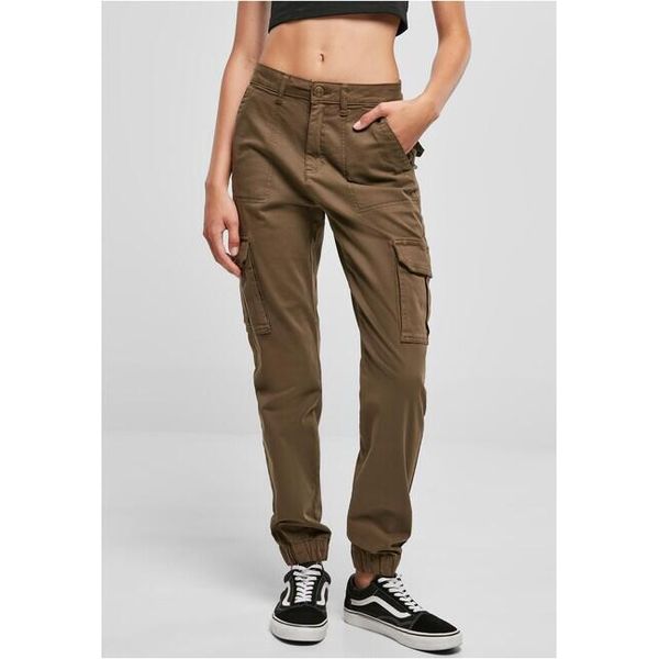 DáMské Kalhoty Urban Classics Donna Pantaloni Utility In Twill Di Cotone Oliva - 33-image