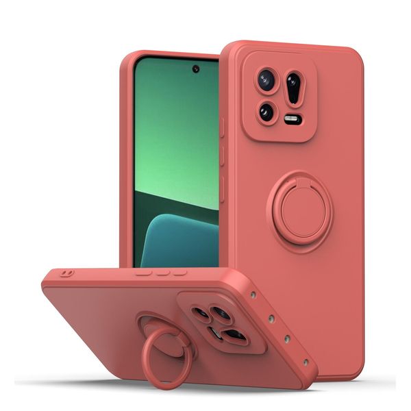 Custodia Xiaomi 13, Con Supporto Ad Anello E Supporto, Resistente Ai Graffi, Custodia In Silicone Morbido Per Xiaomi 13 Bordeaux-image