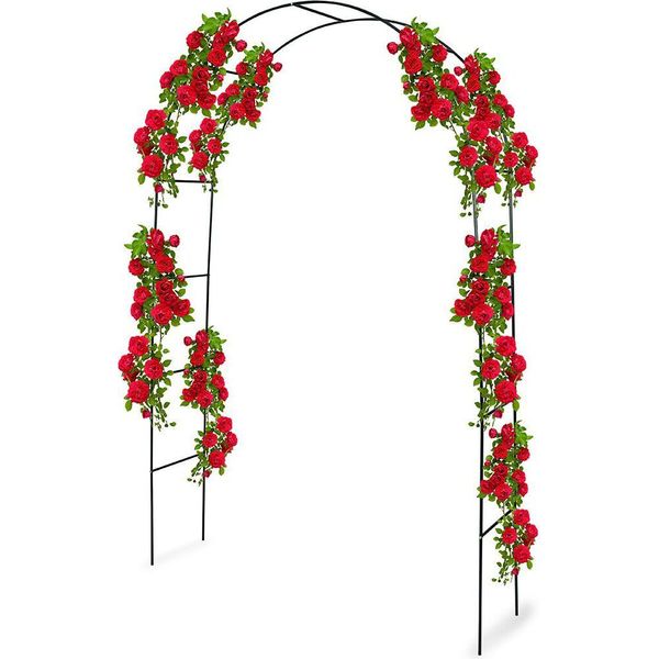Arco Di Rose Kinzo - 240 X 140 Cm - Pergola In Metallo Resistente Per Giardino E Terrazza-image