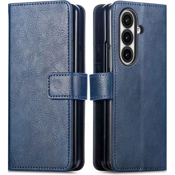 Custodia Per Cellulare Imoshion Per Samsung Galaxy Z Fold 7 - Flip Cover Libreria Flip - Blu Scuro-image