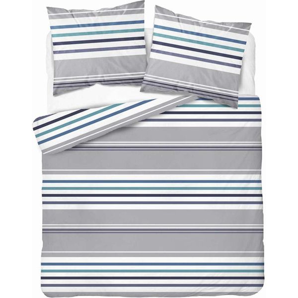 Detexpol Biancheria Da Letto In Cotone 220X200 A Righe Grigio-Blu 4656 A Cotone 37-image