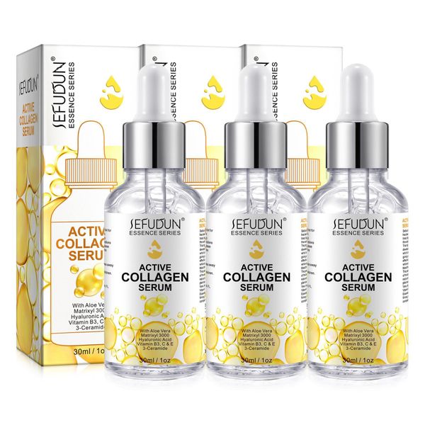 Cura Del Viso Siero Viso Antirughe Antietà Al Collagene, 3X 30Ml-image