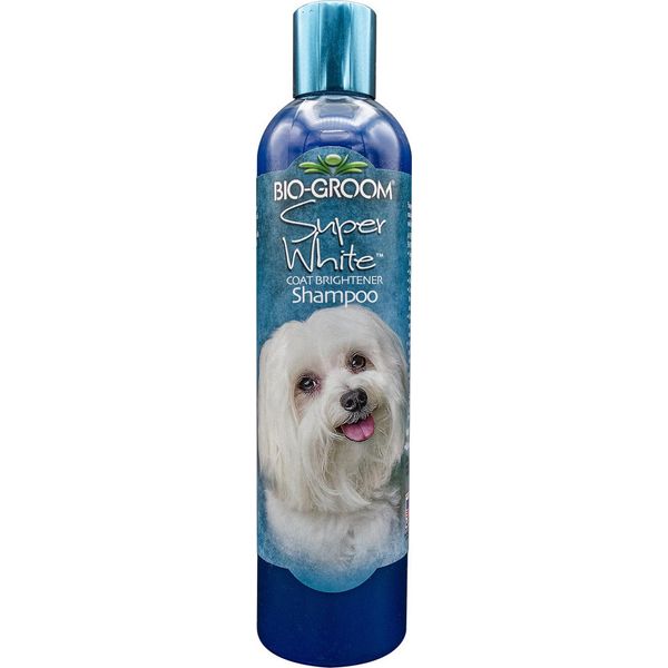 Biogroom Super White Shampoo Per Cani - Per Manti Bianchi E Chiari, Concentrato 1:8, 355 Ml (Diluito 3,2 L - 90 Lavaggi)-image