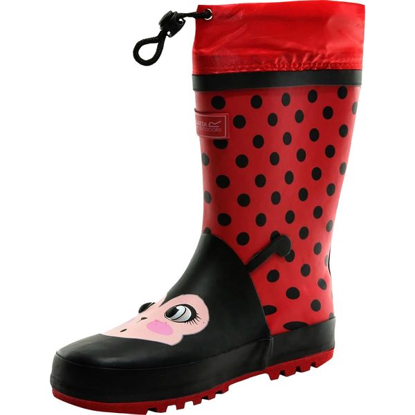Dare 2B Kids Mudplay Dinosauro Wellies RG4788 (36 Eu) (Rosso/Nero)-image