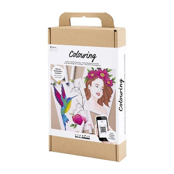 Kit Artigianale Di Illustrazioni Da Colorare, Inclusi Materiali E Istruzioni-image