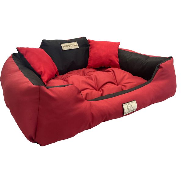 Letto Per Cani Kingdog 145X115 Cm Personalizzato Impermeabile Rosso-image