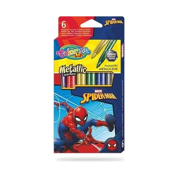 Pennarelli Metallizzati 6 Colori Spiderman Colorino-image