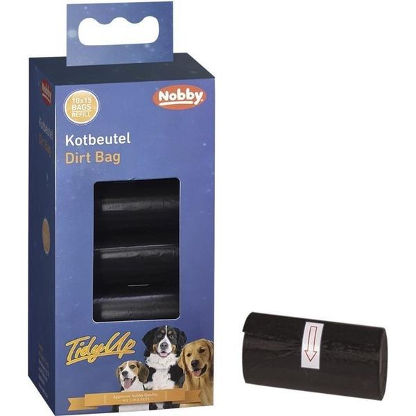 Nobby Tidyup Confezione Di Sacchetti Per La Cacca 10 Rotoli Da 15 Sacchetti Nero-image