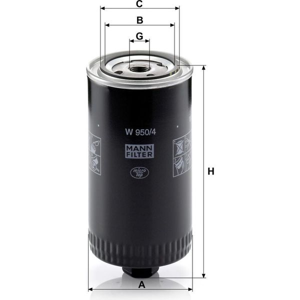MANN-FILTER W 950/4 Filtro Olio-image