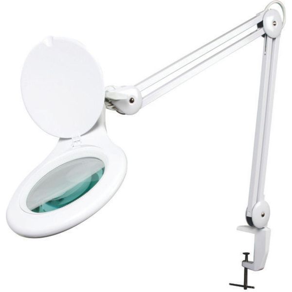 Lampada Da Scrivania A Led Con Lente D'ingrandimento 5 Diottrie - 4 W - 48 Led - Bianca-image