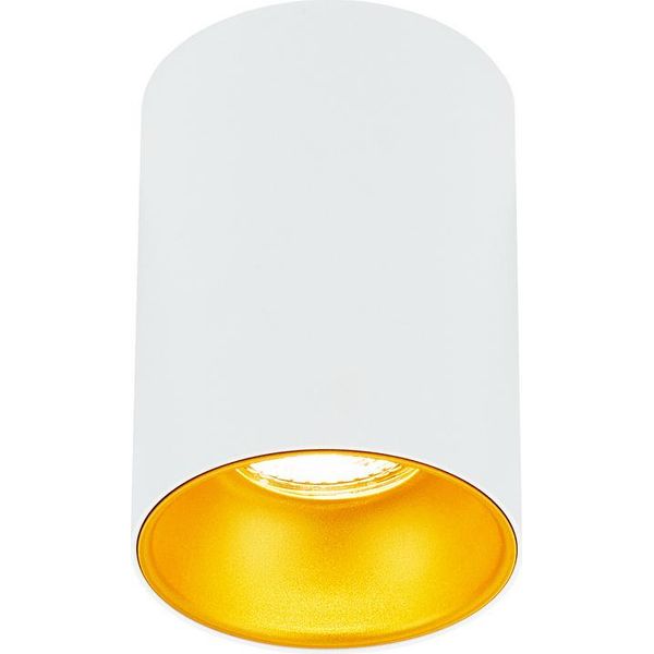 Plafoniera Faretto A Superficie Zama White Gold GU10 Rotondo Bianco/Oro IP20 EDO777342 Edo-image