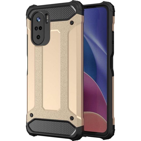 Custodia Ibrida Blindata Xiaomi Redmi K40 Pro+ / K40 Pro / K40 / Poco F3 Oro-image