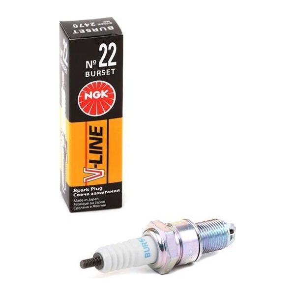 Candela Ngk 2470 V-Line Oe 101000026AA Compatibile Con Vento, Transporter Iv, Polo 6N, Polo 6V, Passat 35I, Golf Iv, Golf Iii, Caddy, Toledo, Inca, Ibiza, Cordoba-image
