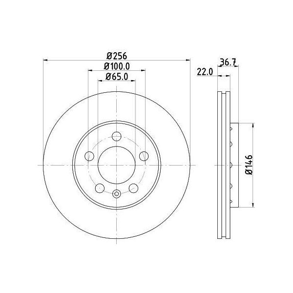 Hella 8DD 355 105-361 - Oe 1J0615301D Disco Freno Per A1 (8X), A2 (8Z), A3 (8L), Cordoba (6L), Cordoba (6K), Ibiza (6L), Ibiza (6J, 6P), Leon (1M1), Toledo Ii (1M2), Toledo Iv (KG3), Fabia I (6Y), Fabia Ii (54), Fabia Iii (Nj), Octavia I (1U), Rapid (Nh), Roomster (5J), Bora (9M), Bora (1J), Fox (5Z), Golf Iv (1J), Polo (9N), Polo (6C, 6R)-image