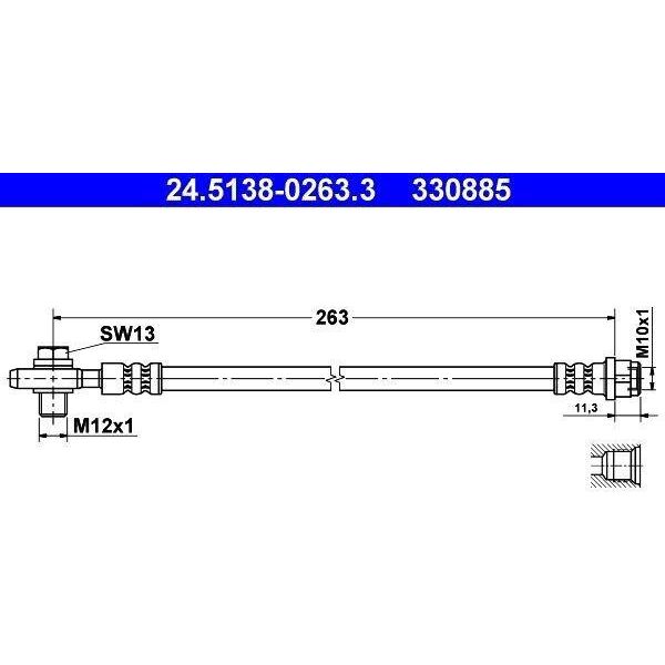 Ate 24.5138-0263.3 - Tubo Freno Oe 8E0 611 775 N Per A4 (8E), A4 (8H), Exeo (3R)-image