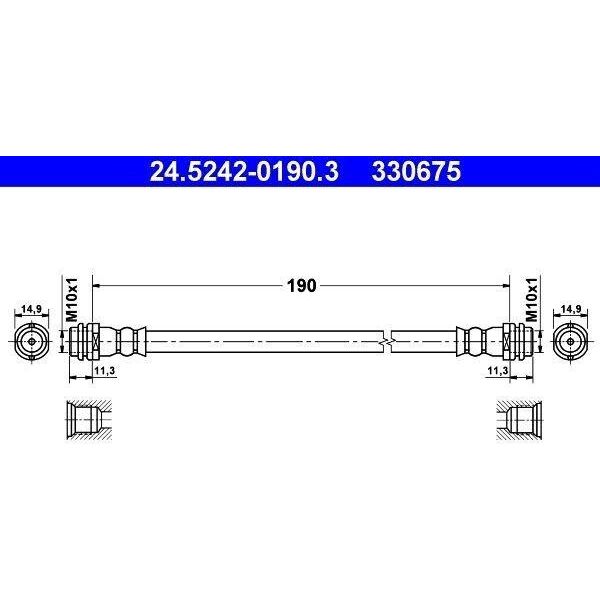Ate 24.5242-0190.3 - Oe 8Z0 611 775 B Tubo Freno Per A2 (8Z)-image
