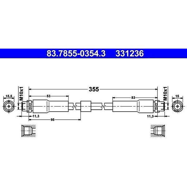 Ate 83.7855-0354.3 - Oe 4E0 611 707 Tubo Freno Per A8 (4E), A8 (400)-image