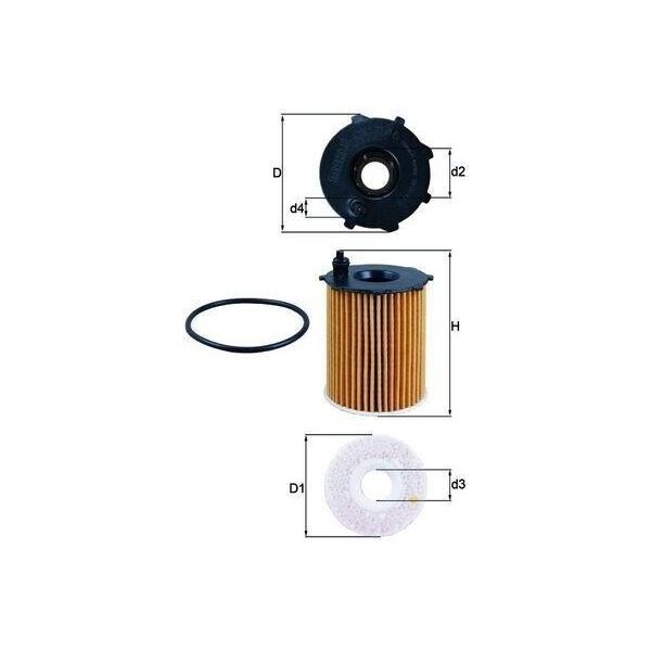 Mahle Ox 171/16D - Filtro Olio Oe 55224598 Per Mito (955), Panda, Punto, 500 (312), 500L (351, 352)-image