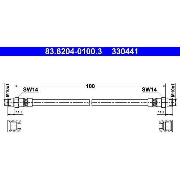 Ate 83.6204-0100.3 - Tubo Freno Per Serie 5 (E39), Serie 7 (E38)-image