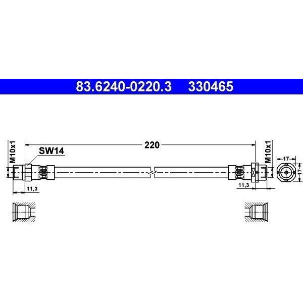 Ate 83.6240-0220.3 - Oe 34 32 1 163 759 Tubo Freno Per Z3 (E36)-image