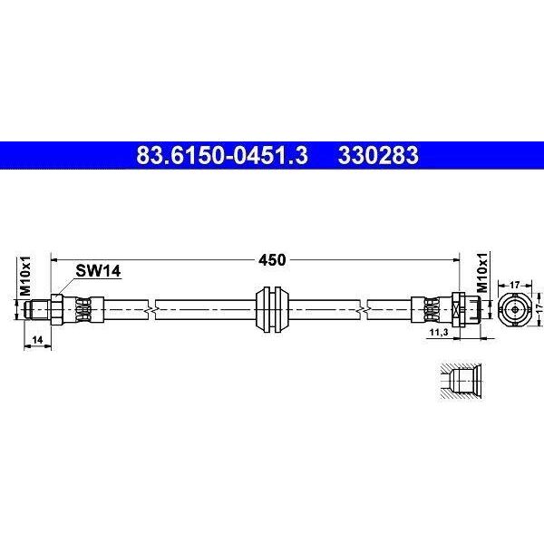 Ate 83.6150-0451.3 - Oe 34 32 2 227 381 Tubo Freno Per Serie 3 (E36), Z3 (E36)-image
