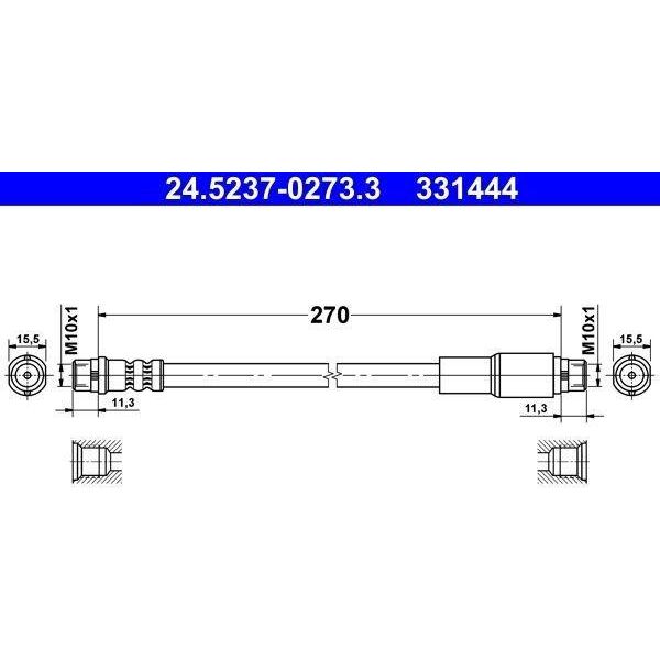 Ate 24.5237-0273.3 - Tubo Freno Oe 4A0 611 707 Per A6 (4A)-image