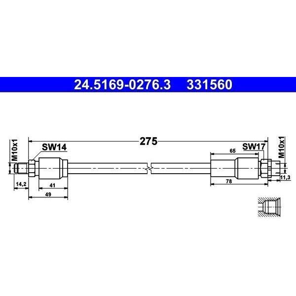Ate 24.5169-0276.3 - Oe 34 30 6 797 527 Tubo Freno Per X3 (F25), X4 (F26)-image