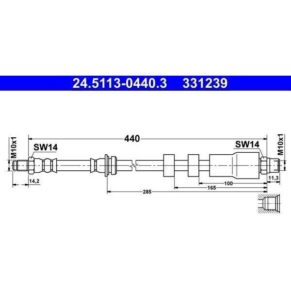 Ate 24.5113-0440.3 - Oe 34 30 6 771 690 Tubo Freno Per Serie 3 (E91), Serie 3 (E92), Serie 3 (E90)-image