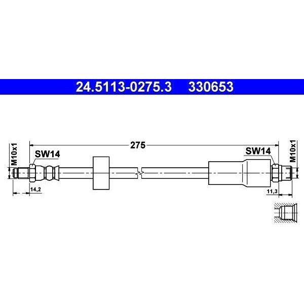 Ate 24.5113-0275.3 - Tubo Freno Oe 34 30 1 165 075 Per Serie 5 (E39)-image