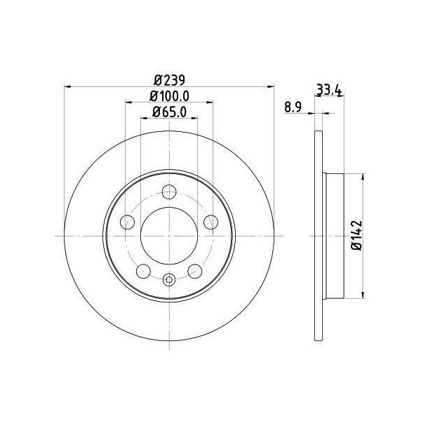 Hella 8DD 355 107-461 - Oe 1J0615601D Bremsscheibe Per A3 (8L), Tt (8N), Octavia I (1U), Octavia Ii (1Z), Bora (1J), Golf Iv (1J)-image