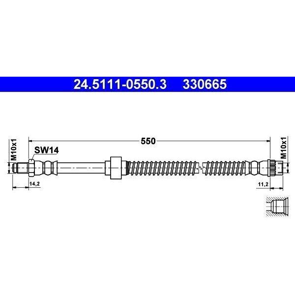 Ate 24.5111-0550.3 - Tubo Freno Oe 4806 97 Per C5 I (Dc), C5 I (De), C5 Ii (Rc), C5 Ii (Re), C5 (Re), C5 (De)-image