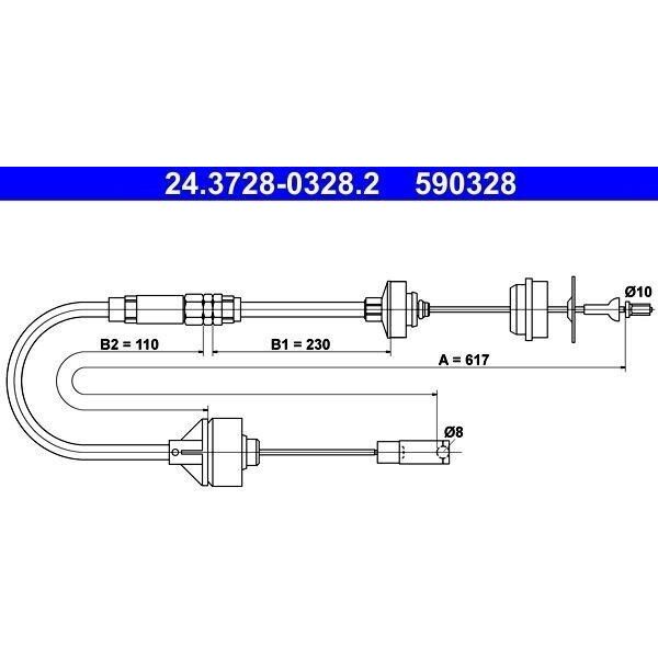 Ate 24.3728-0328.2 - Cavo Frizione Oe 2150 R1 Per Berlingo, Partner (5, G), Partner Origin (G)-image