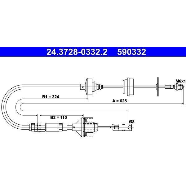 Ate 24.3728-0332.2 - Cavo Frizione Oe 2150 V7 Per Xsara-image